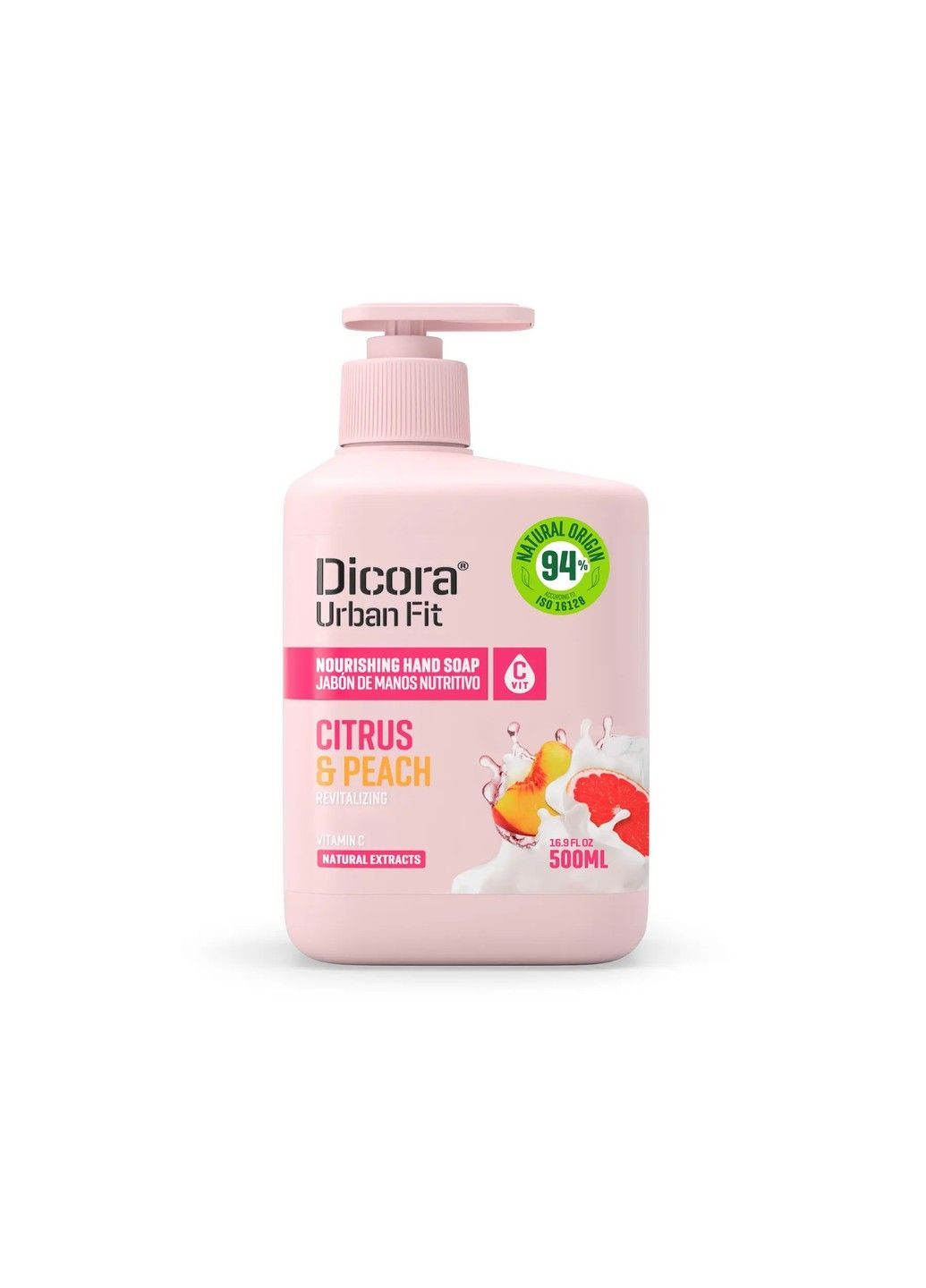 Мило для рук Живильне з вітаміном С Цитрус та персик Dicora 500 мл Dicora Urban Fit (298055551)