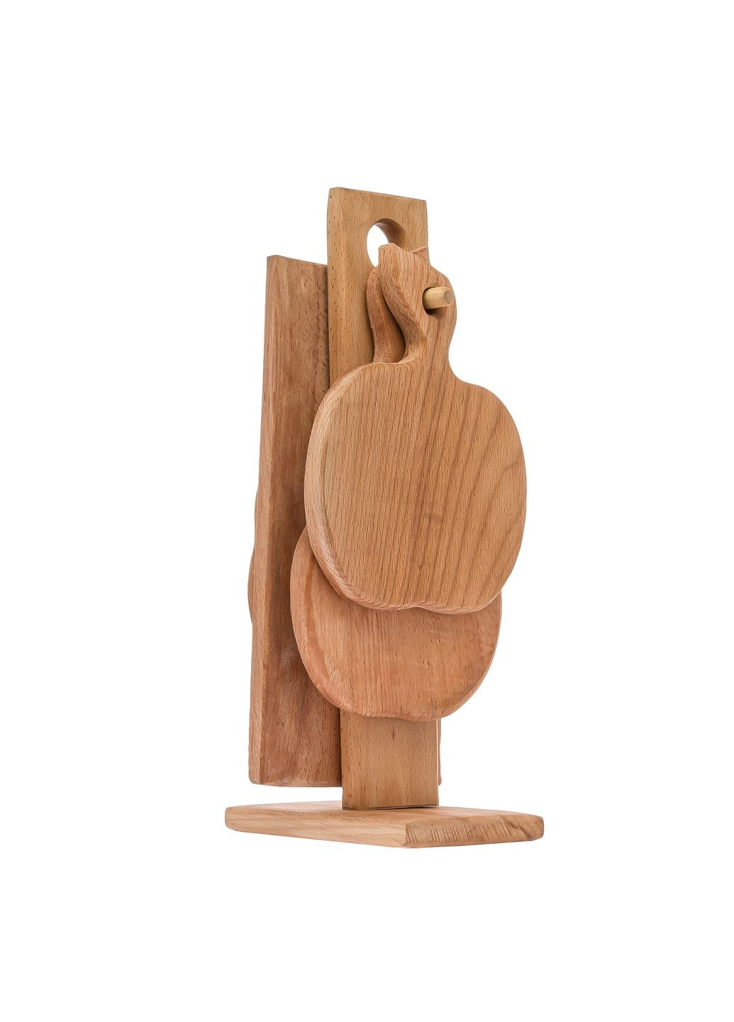 Набор из 4 разделочных кухонных деревянных досок на подставке Woodly (279518109)