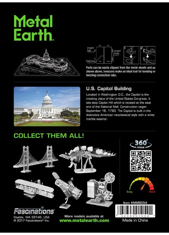 Металевий 3D конструктор "Американський капітолій", MMS054 Metal Earth (393102909)