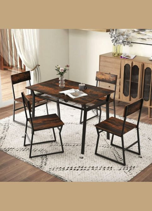 Комплект меблів Merax обідній стіл з стільцями в стилі Loft Costway (362028032)