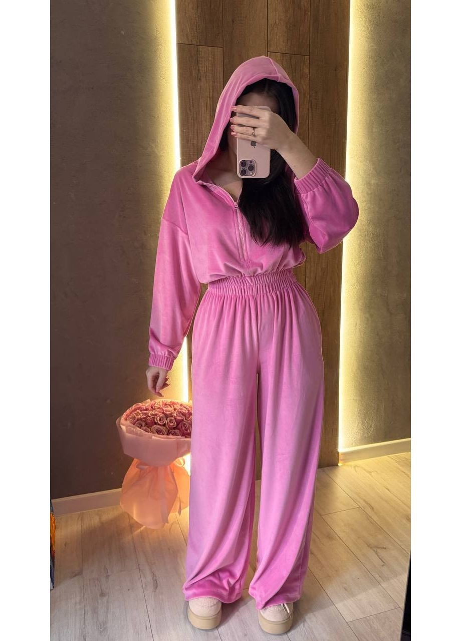Женский велюровый комбинезон с капюшоном и акцентом на талии. MonCher комбинезон-брюки розовый повседневный велюр