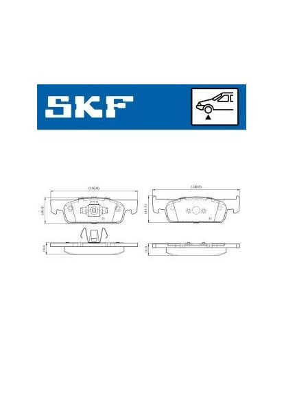 Колодки тормозные дисковые (комплект 4 шт) SKF (342402240)