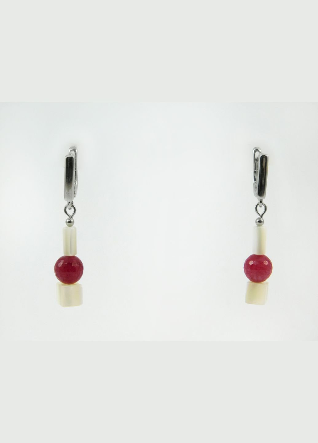 Эксклюзивные серьги "Бостон" Кварц грань, перламутр квадрат, цилиндер Fursa fashion (315590591)