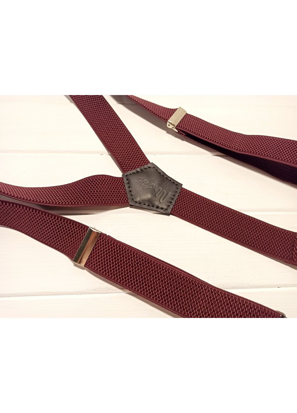 Бордовые подтяжки на пуговицах однотонные Major Style (356103760)