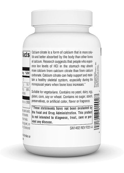 Дієтична добавка "Кальцій цитрат", 1000 мг Calcium Citrate 180шт (1533817-44016052) Source Naturals (368646661)