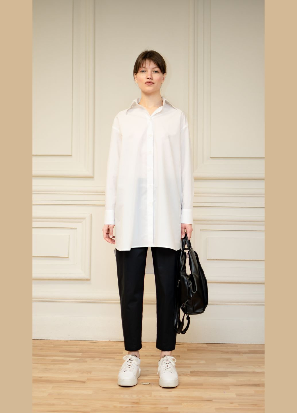 Белая кэжуал рубашка Dolcedonna с длинным рукавом