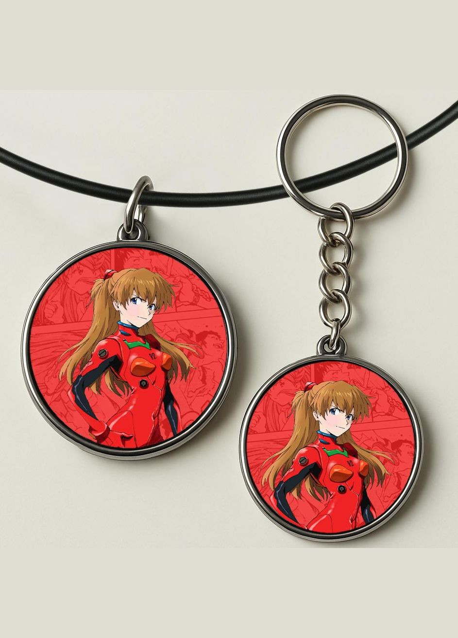 Набір підвіска (кулон) та брелок Аніме Євангіліон #02 (подарунковий набір) No Brand (332633731)