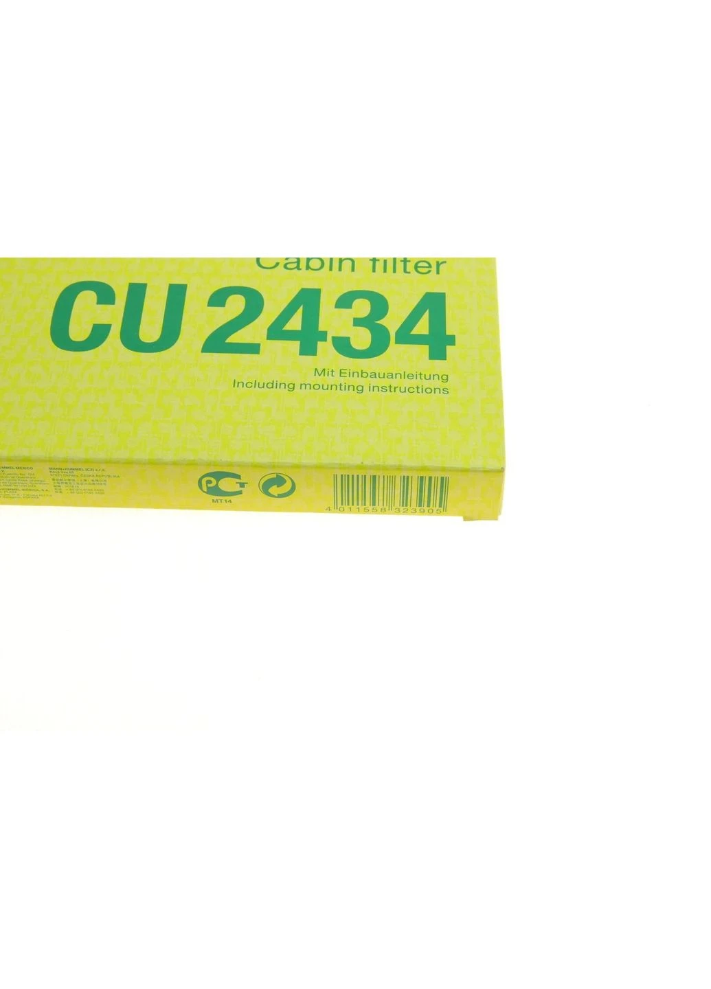 Фильтр салона Kia Carnival 06-/Cerato 04-/Sorento 09 FILTER CU 2434 RU63 No Brand (345787822)