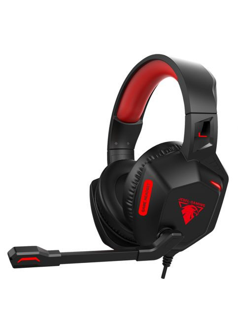 Ігрові навушники з мікрофоном Jedel GH-233 з посиленим кабелем Чорні з червоним Zegor (297443224)