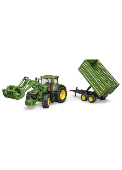 Спецтехніка трактор John Deere 7R 350 з навантажувачем та причепом (03155) Bruder трактор John Deere 7R 350 з навантажувачем та прич (389543468)