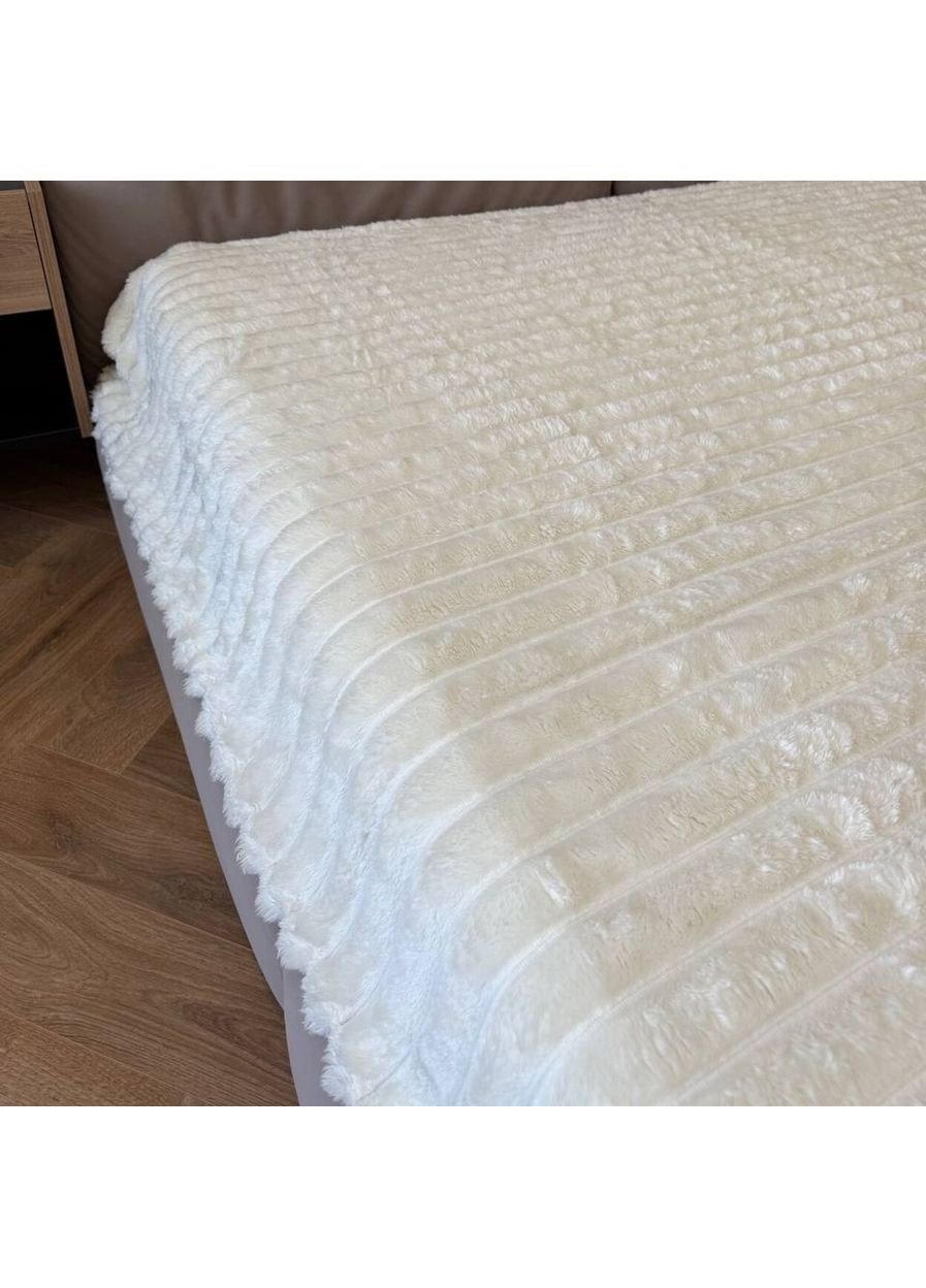 Плед-покривало флісовий півтораспальний молочний 150х200 Королівський Шарпей PKS1 Malloory Home (364874521)