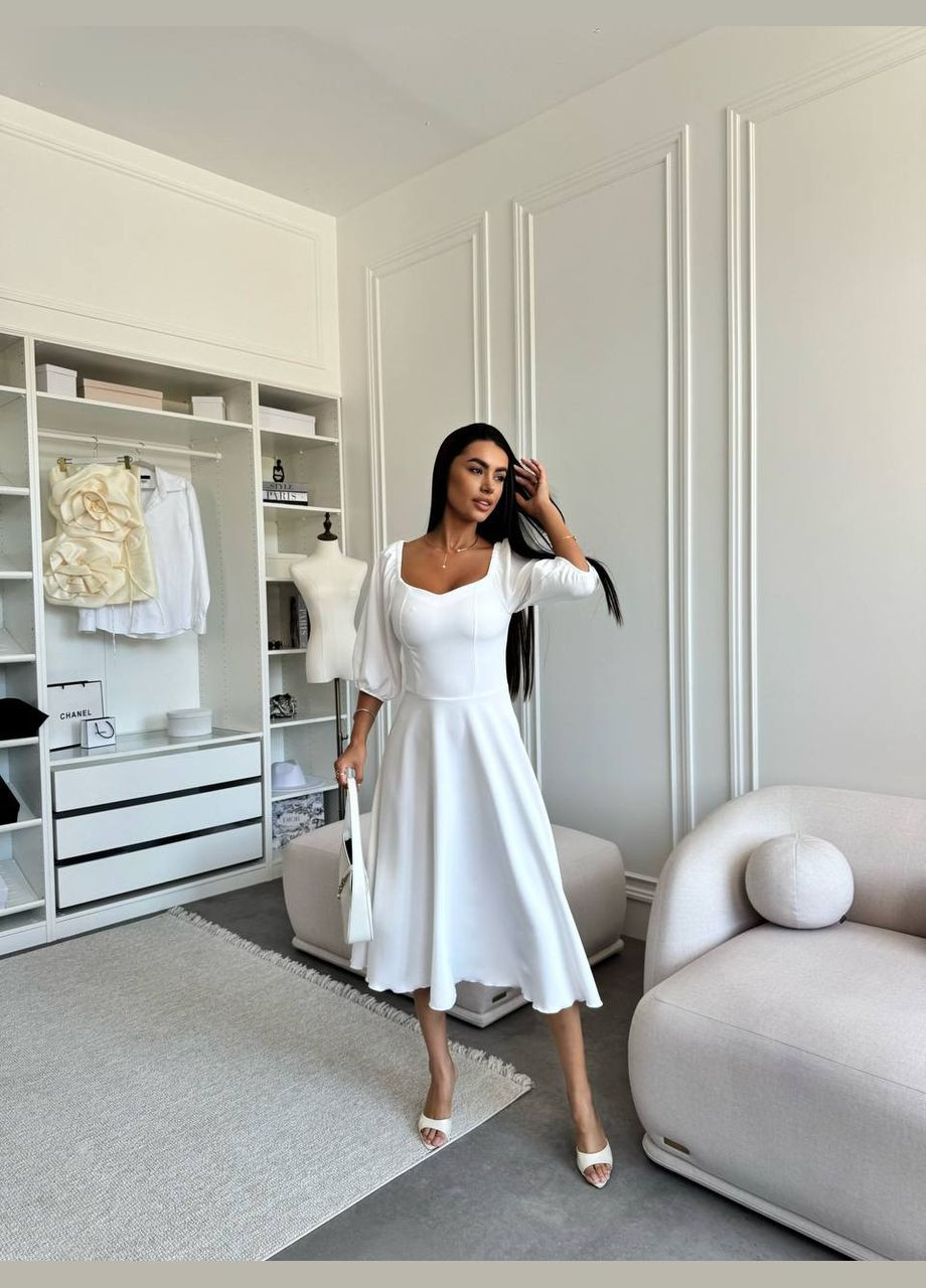 Білий сукня Garna однотонна