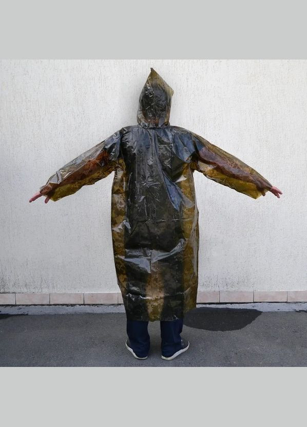 Многоразовый дождевик плащ тактический на кнопках с капюшоном ПИКСЕЛЬ, размер универсальный XL-8XL (52-64) Eva (301536164)