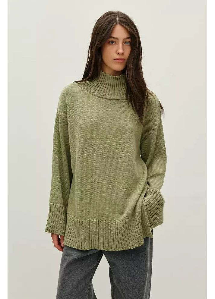 Оливковий светр жіночий mkrm4296 Rica Mare