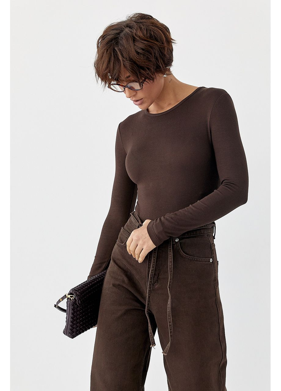 Трикотажное боди с длинными рукавами Lurex (369327153)