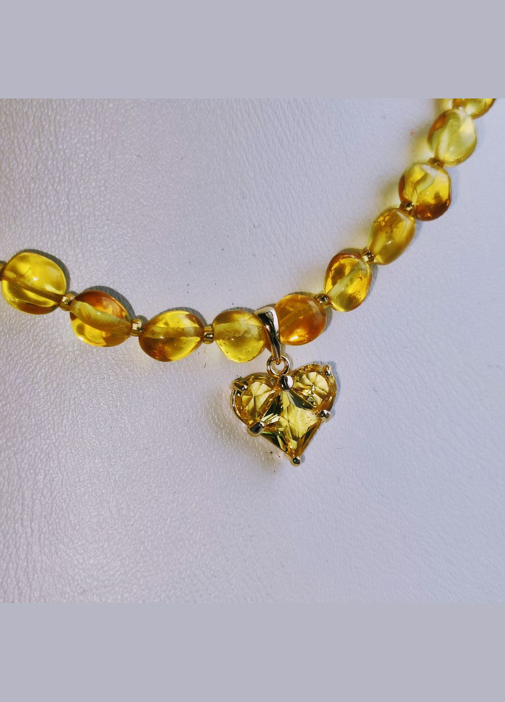 Чокер 3246 из янтаря Медовый и коньячный оттенки 37-39 см MINOV янтарь стекло, натуральный камень (323159545)