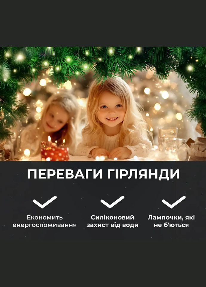 Cветодиодная новогодняя LED гирлянда Капли росы на катушке 50 м (500 л) на USB с пультом и 8 режимами Теплый белый LELUNO (315341915)