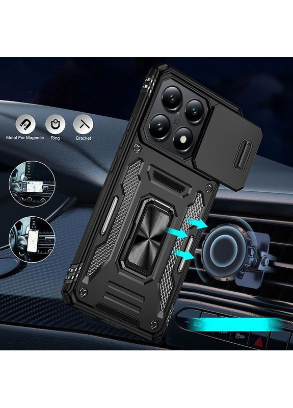 Ударостійкий чохол Camshield Army кільце для Xiaomi 14T Чорний Epik (372499071)