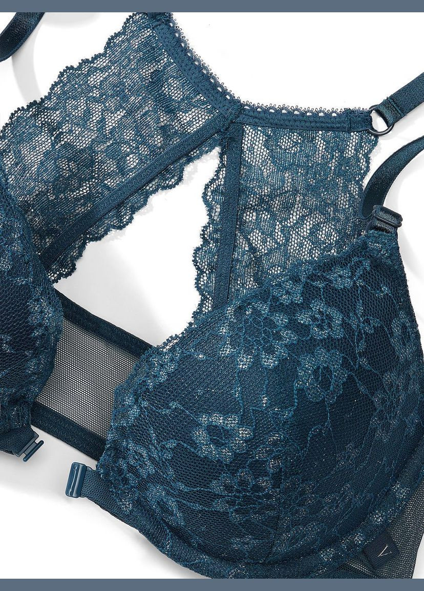 Темно-синій бюстгальтер sexy tee posey lace push-up bra 75c Victoria's Secret з кісточками