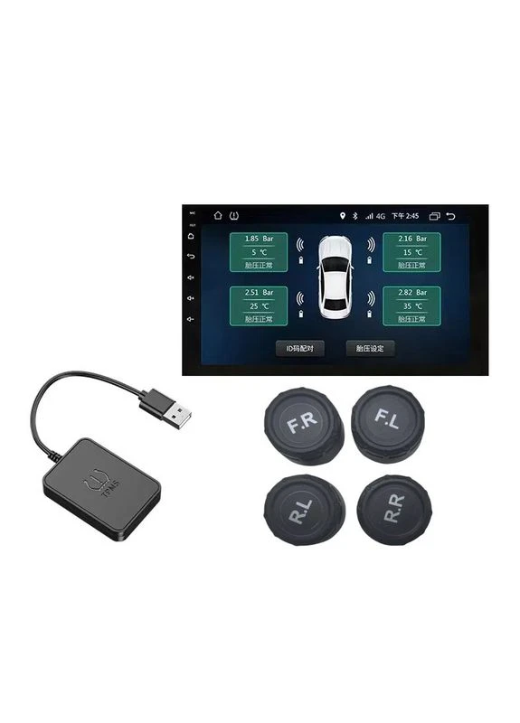 Система контролю тиску в шинах TPMS USB для Android автомагнітоли, 4 зовнішні датчики ( TPMS-9 ) Mhz (386205076)
