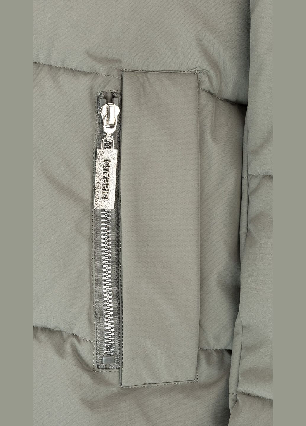 Комбинированная зимняя куртка однотонная женская 6921 темно-оливковый shop (2000999163999) On me