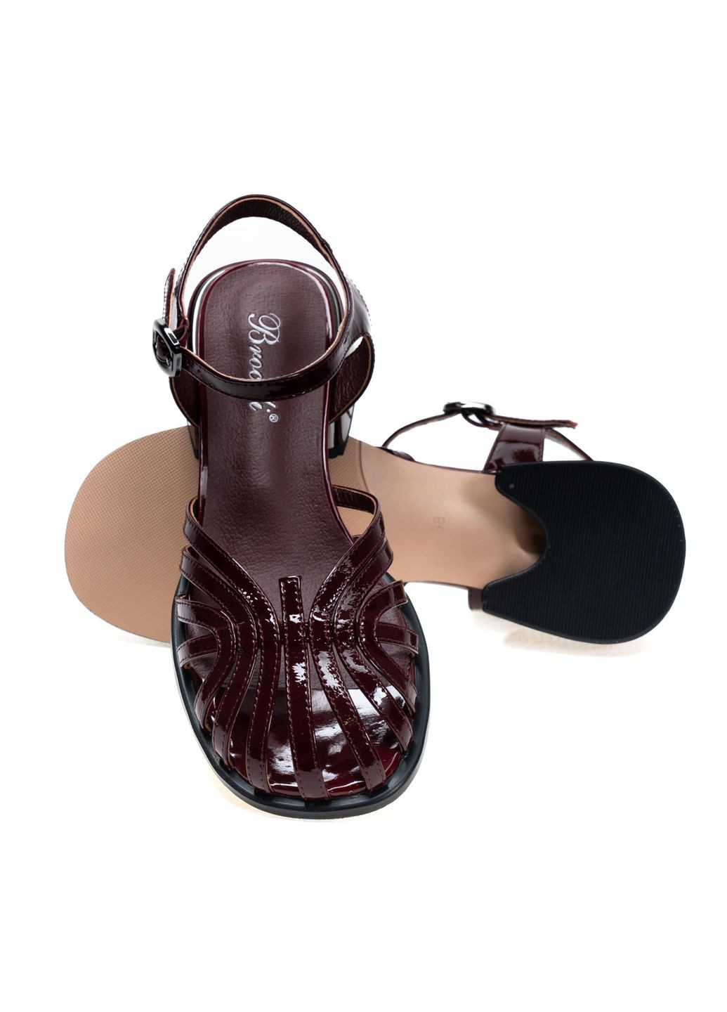 Бордовые босоножки 01572 бордовые Brocoli
