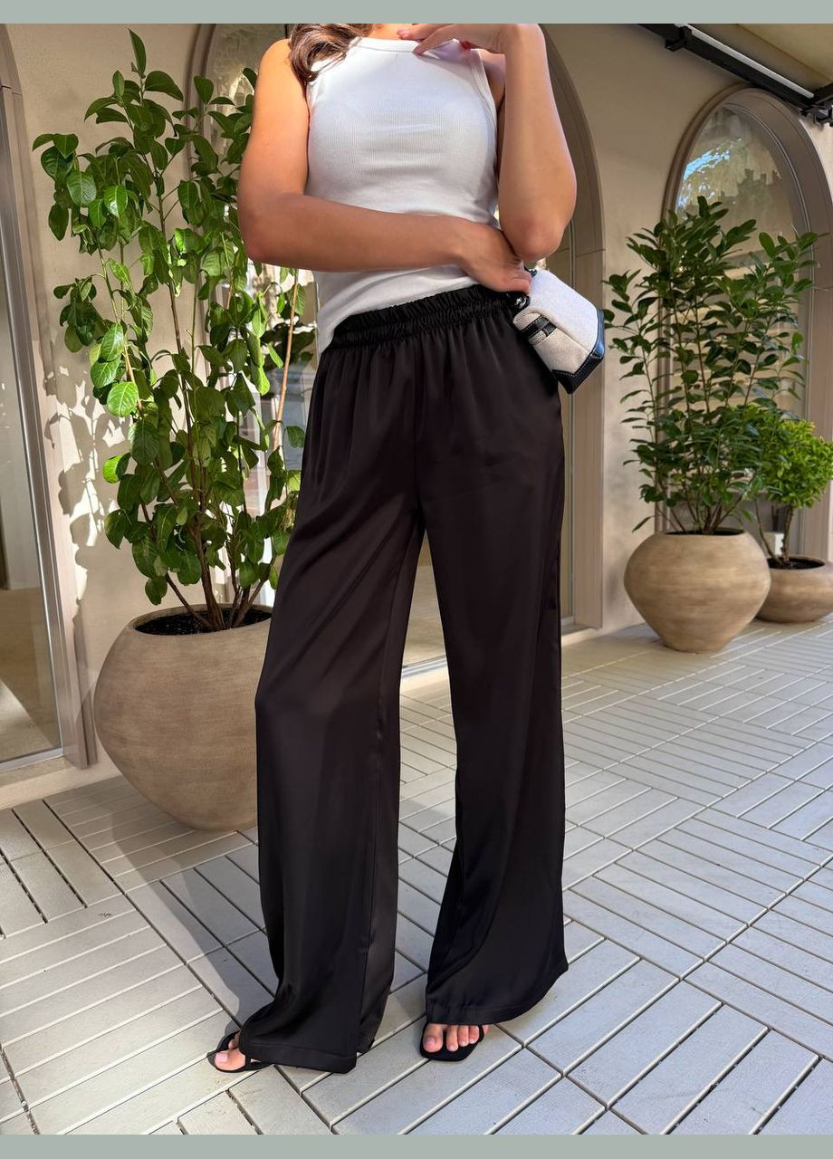 Стильні жіночі шовкові штани молочні No Brand (342745263)