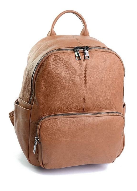 Жіночий шкіряний рюкзак світло-коричневий No Brand (292557729)