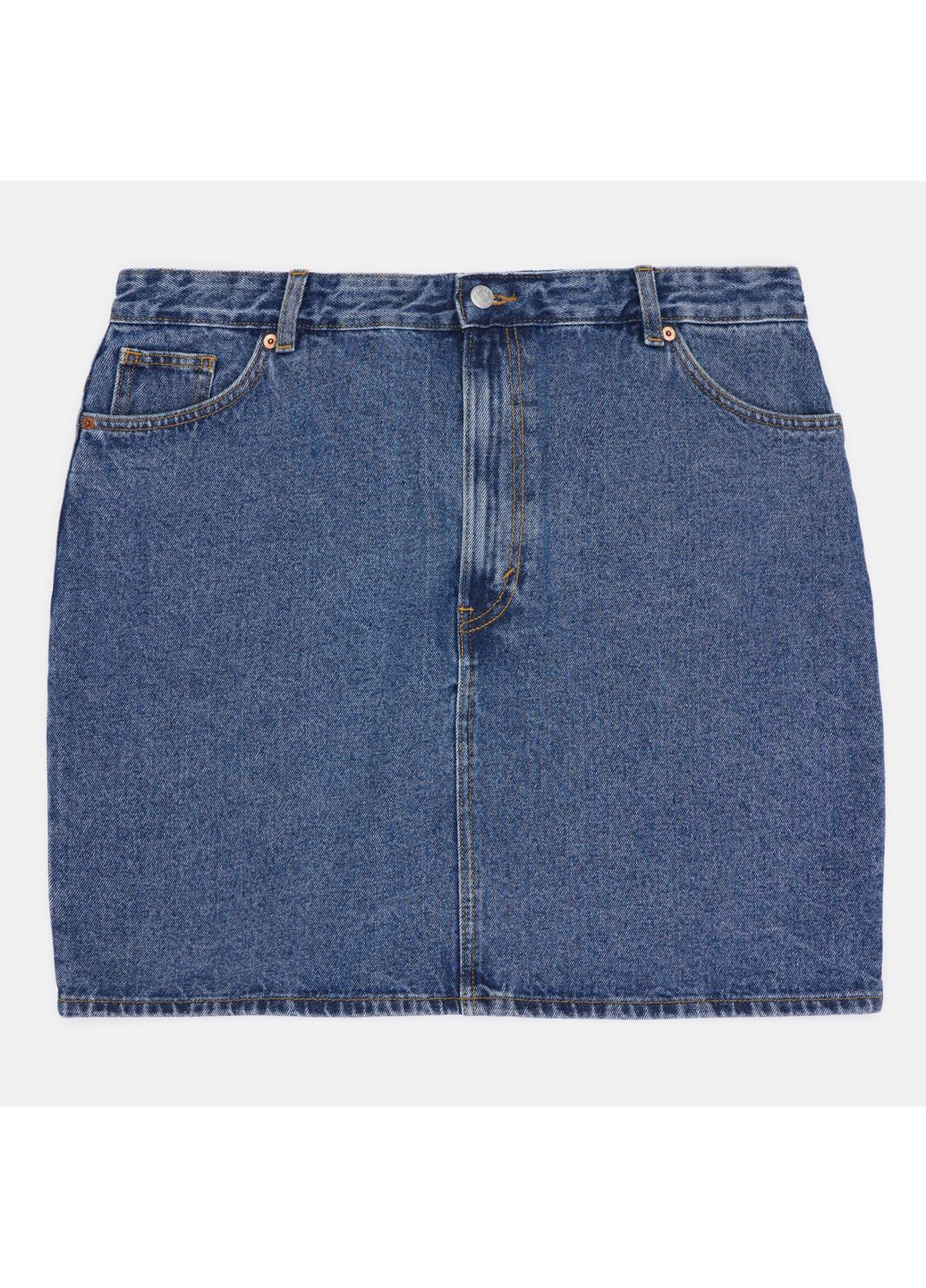 Синяя однотонная джинсовая юбка Monki