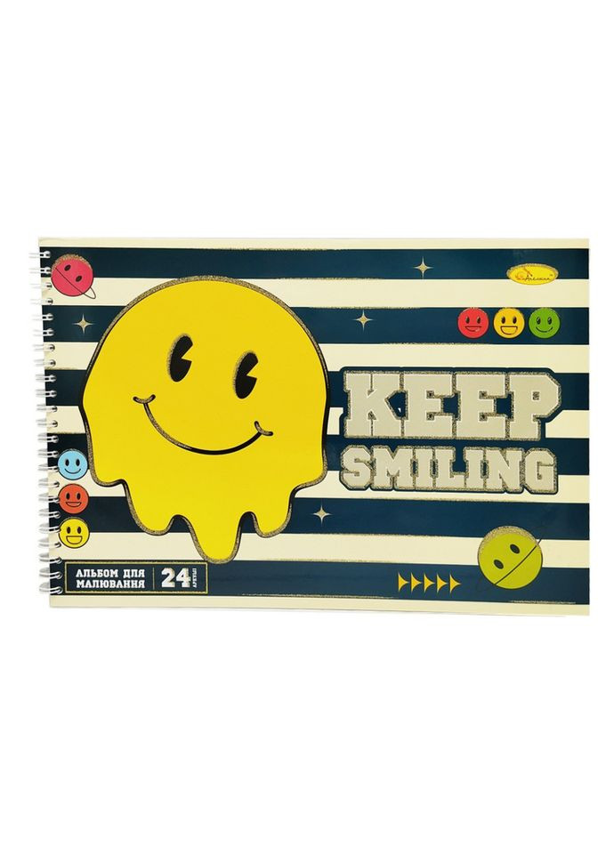 Альбом для малювання A4 АП-0306-5, 24 аркуші, пружина збоку Апельсин (369980672)