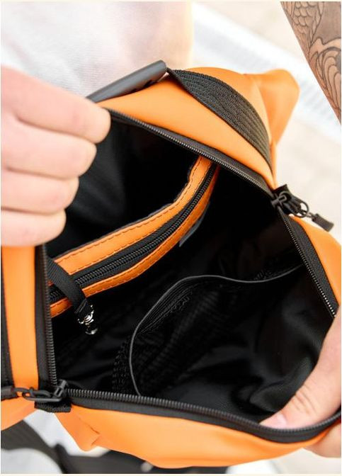 Сумка на пояс через плечо мужская из экокожи Оранжевый 35678 Sambag (334673968)