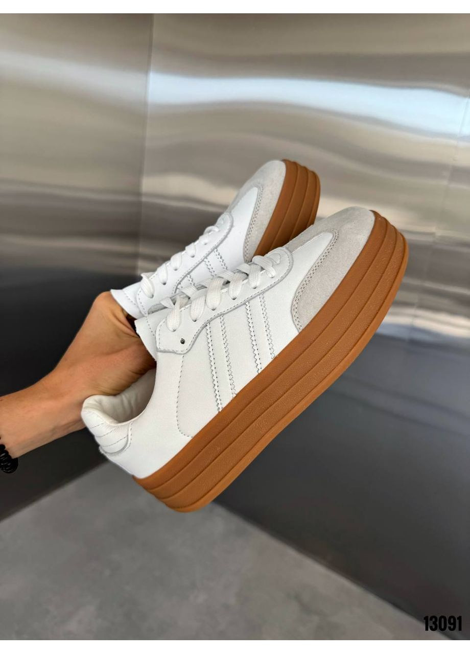 Білі кеди жіночі шкіряні з замшею, комбіновані No Brand