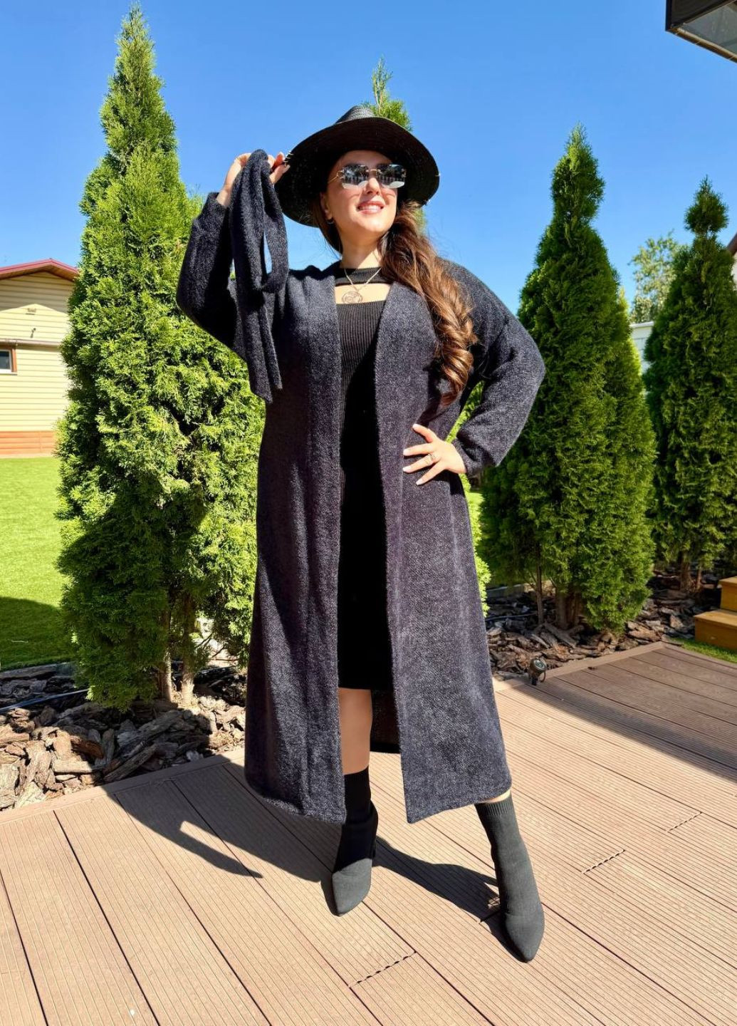 Черный демисезонный кардиган Tik-Tak