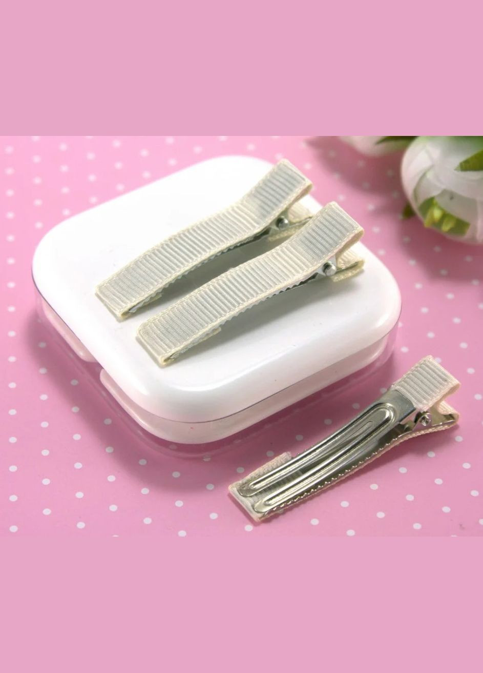 Заколка-зажим Крокодил для волос, репс.лента, 5 см, кремовая No Brand (340482870)