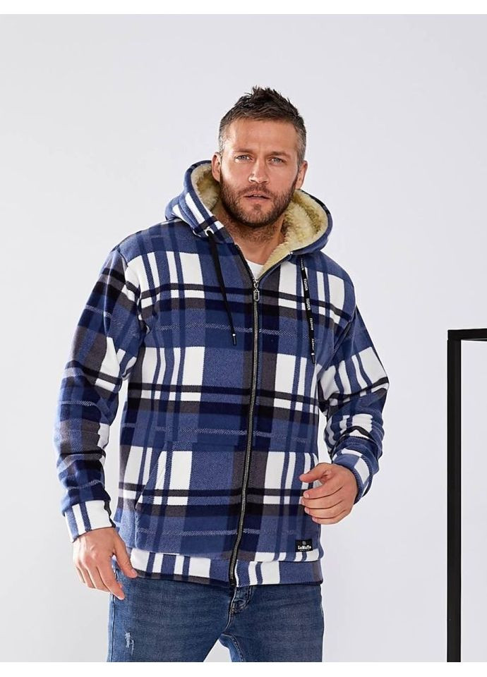 Синяя демисезонная флисовая куртка мужская об-068/1 ( ) No Brand