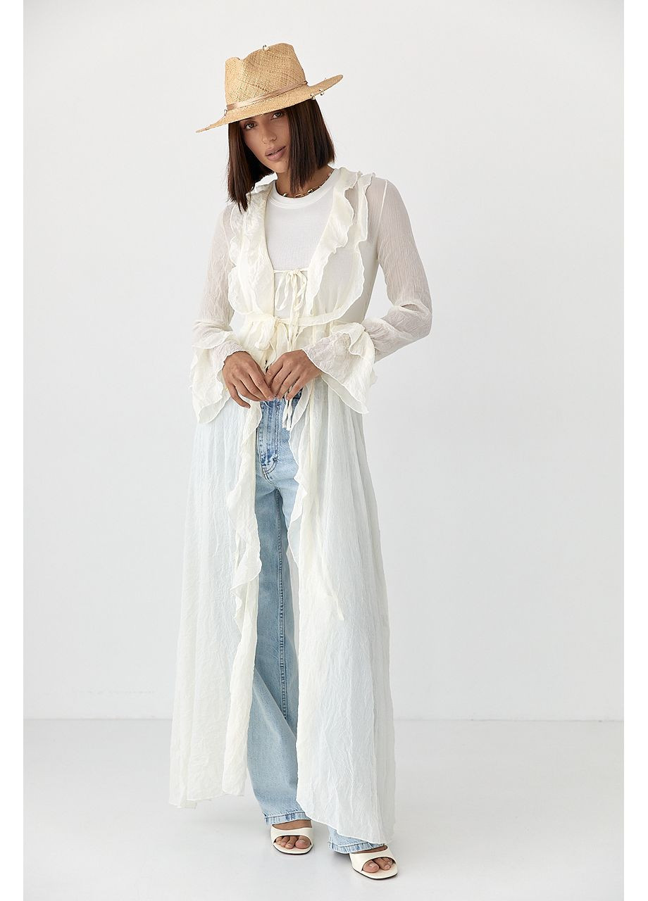 Бежевое пляжное пляжное прозрачное платье - кремовый цвет Lurex