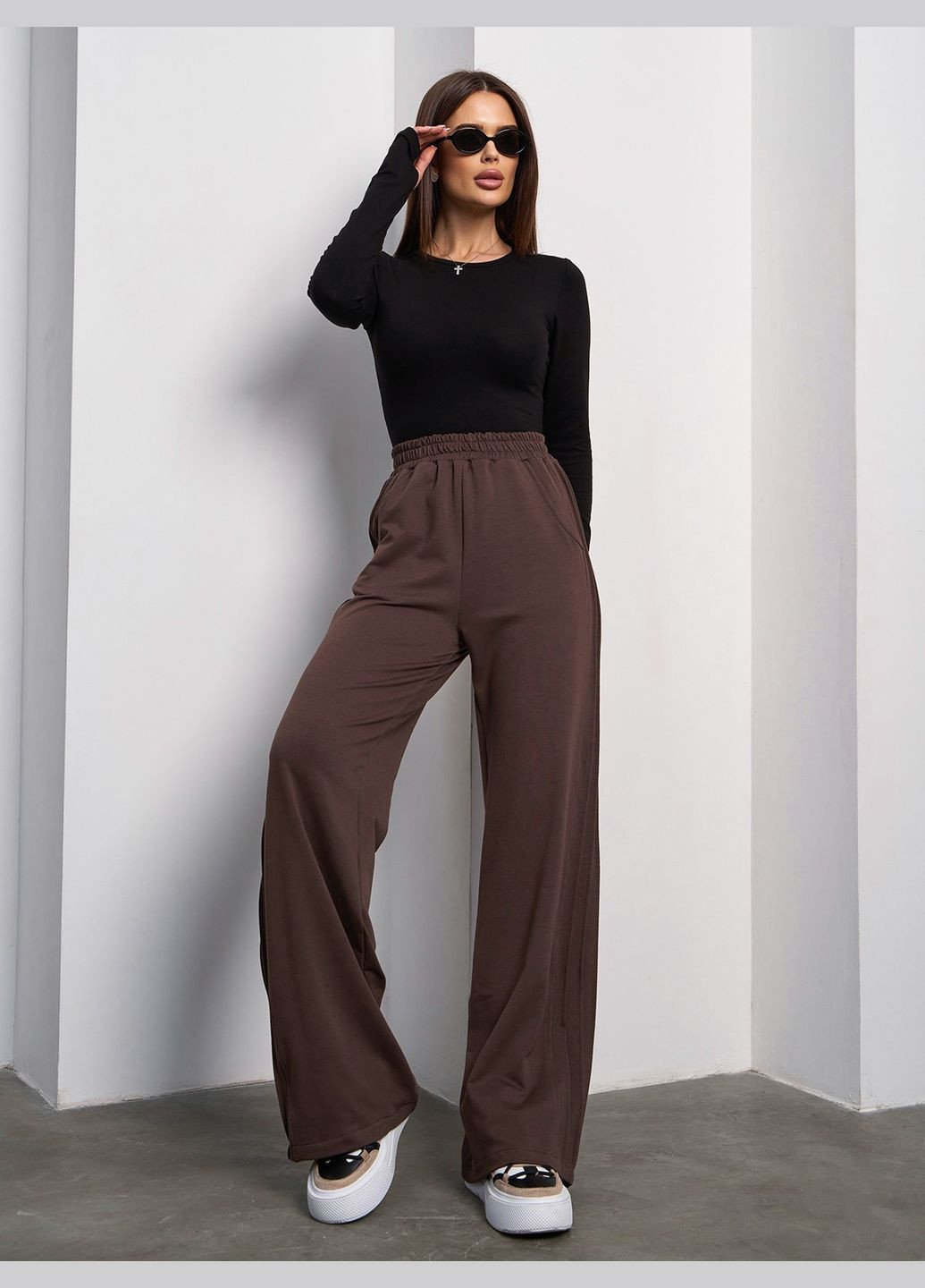 Трендові вільні штани з боковим драпіруванням No Brand (322743900)