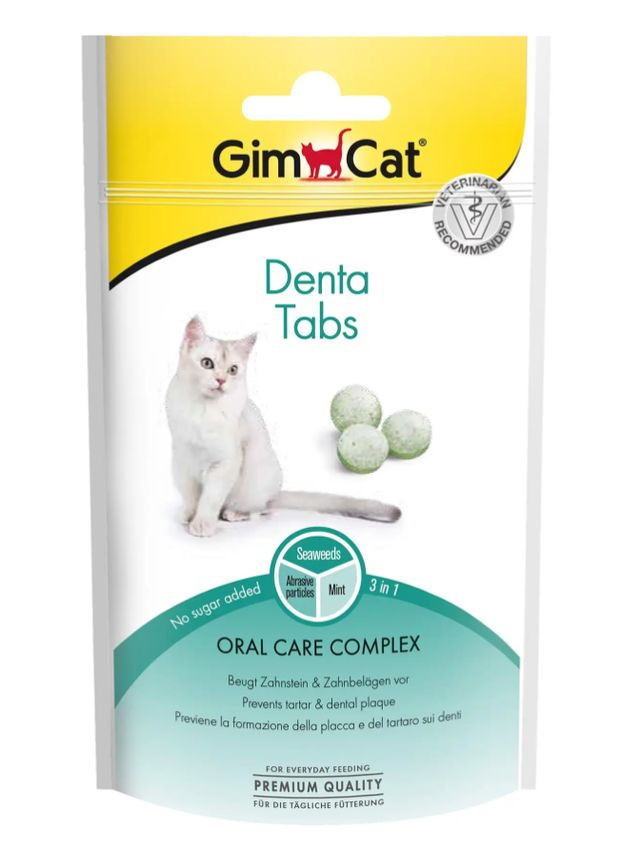 Витамизированное лакомство для кошек GimCat Denta Tabs для зубов, 40г Gimpet (292259060)