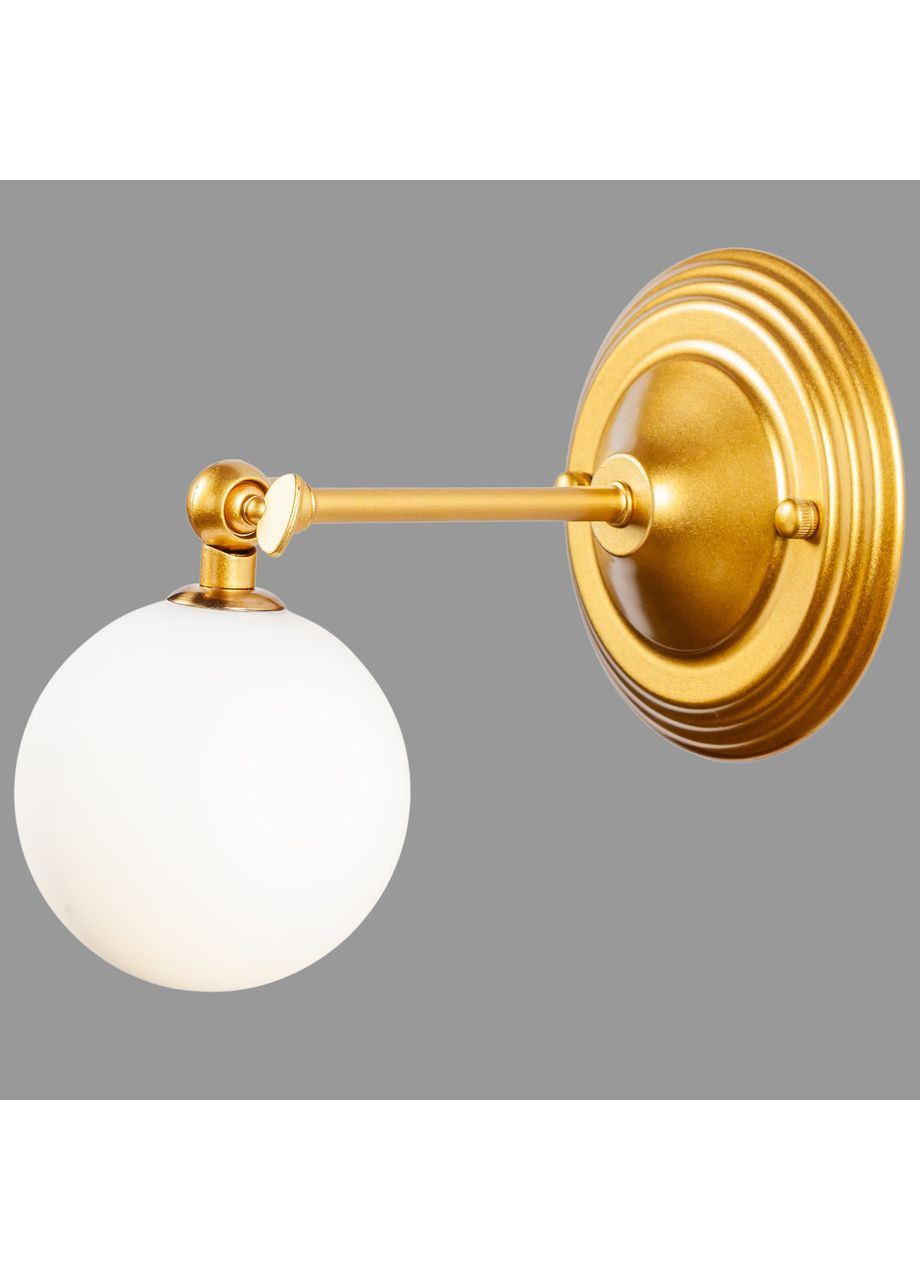 Настінний золотий світильник/бра з поворотним плафоном 10см (61-W140F2-1 GD+WH) No Brand (370071966)