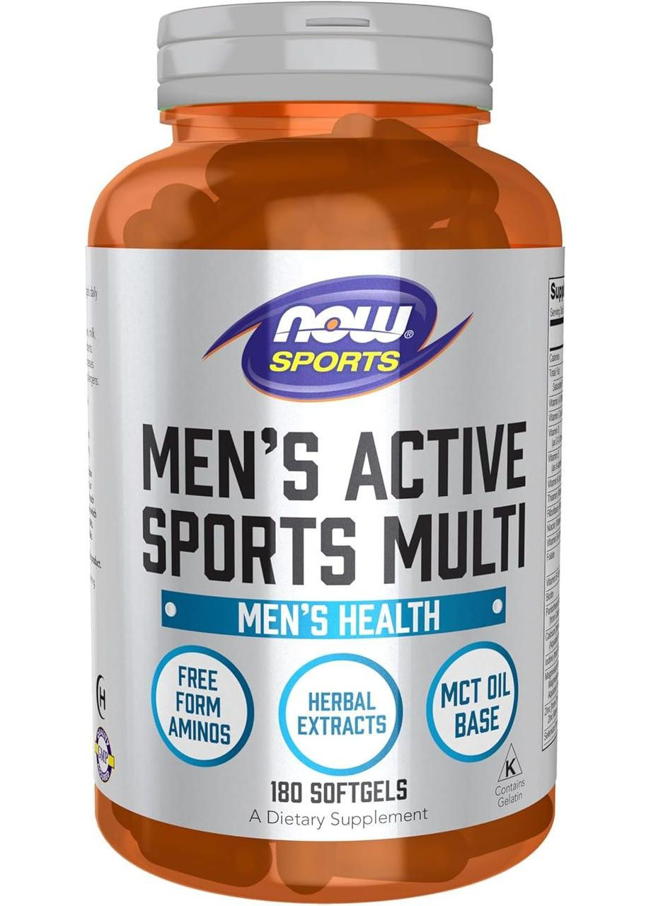 NOW MEN'S ACTIVE SPORTS MULTI мультикомплекс для чоловіків у м'яких капсулах №180 Now Foods (346086770)
