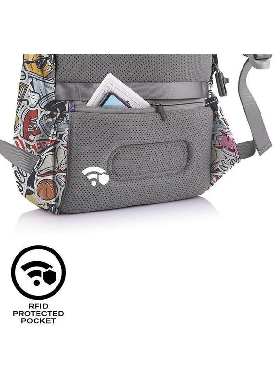 Городской рюкзак Анти-злодей Bobby Soft Art Graffiti 13-16 л (P705.868) XD Design (324611541)