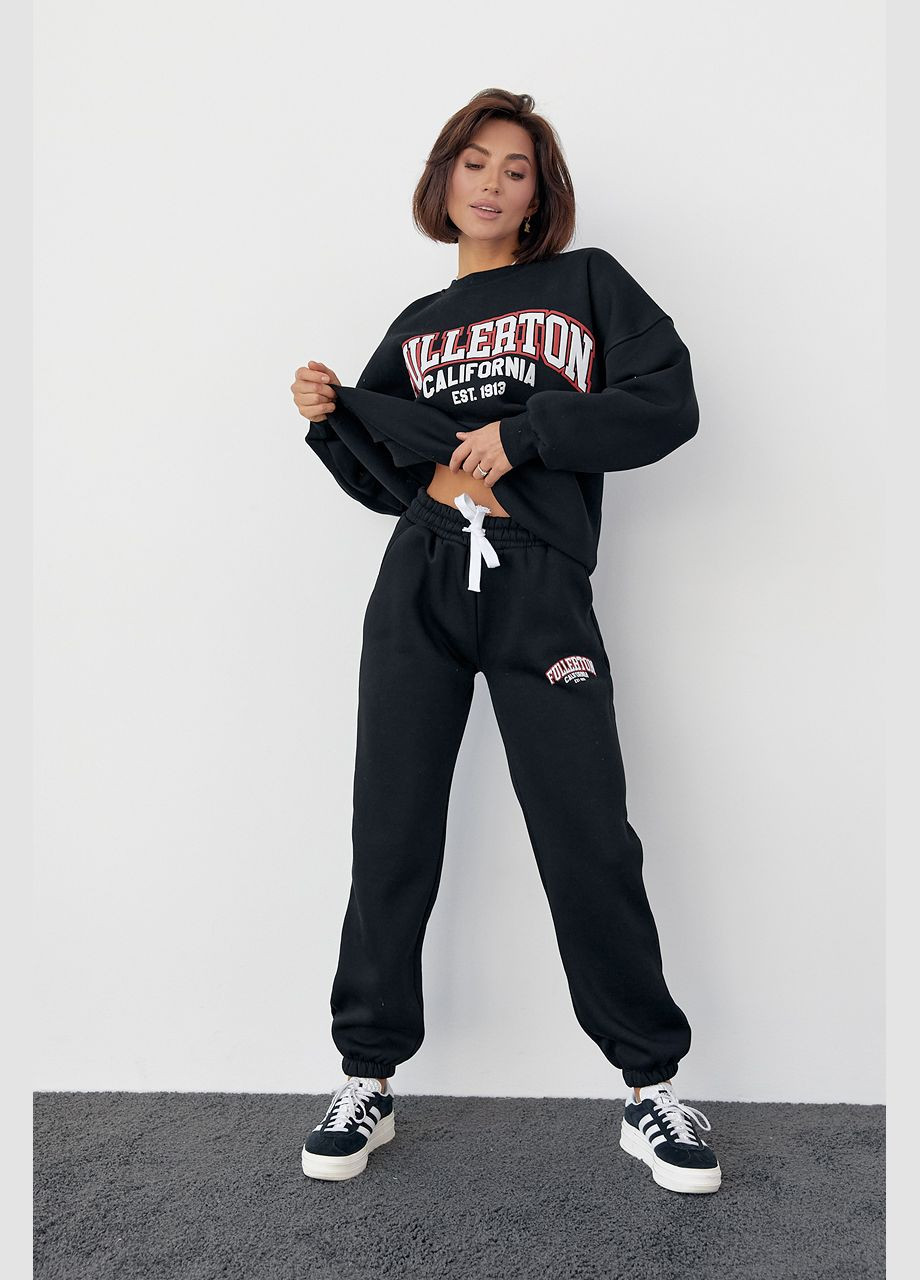 Женский спортивный костюм на флисе с принтом Fullerton California Liton (296909142)