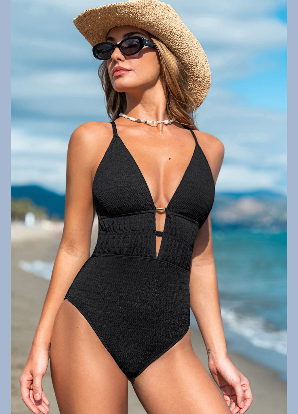 Чорний літній купальник CUPSHE