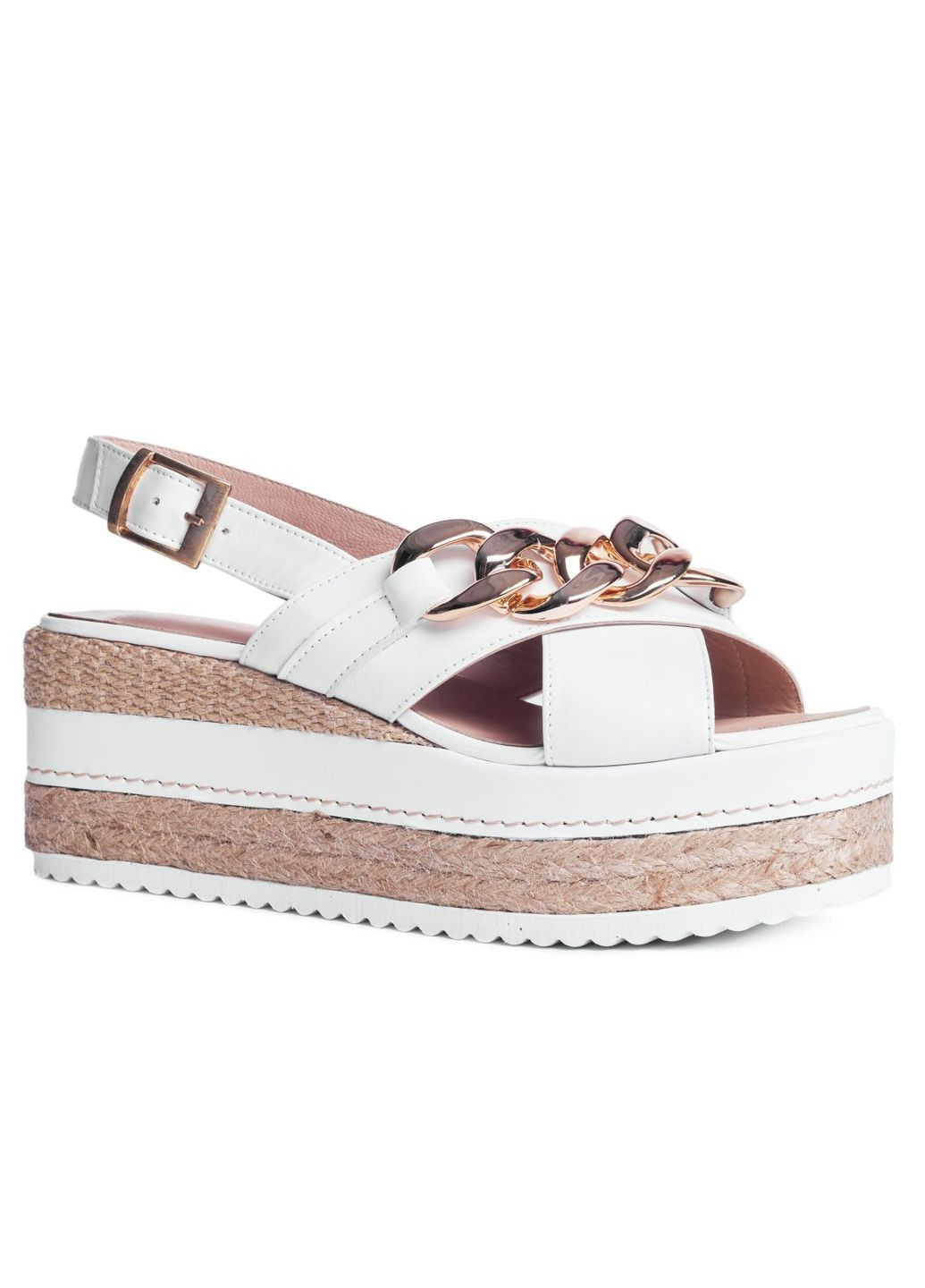 Белые босоножки на платформе 4153 Guero с ремешком