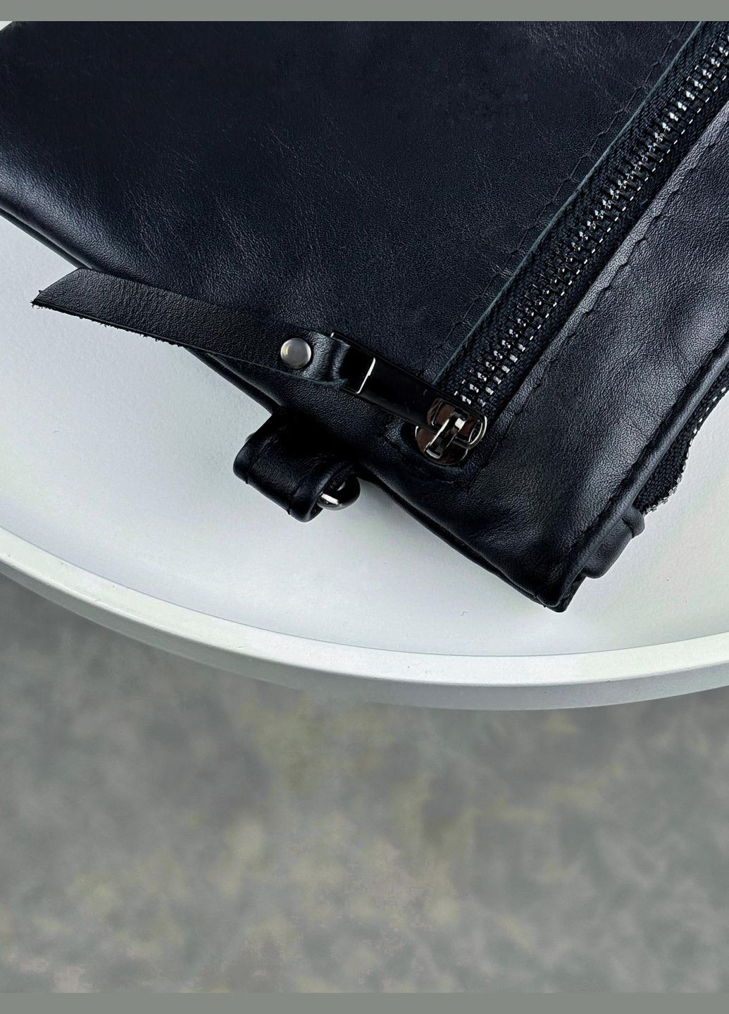 Кожаный клатч из натуральной гладкой кожи (Черный) SKILL (322605466)