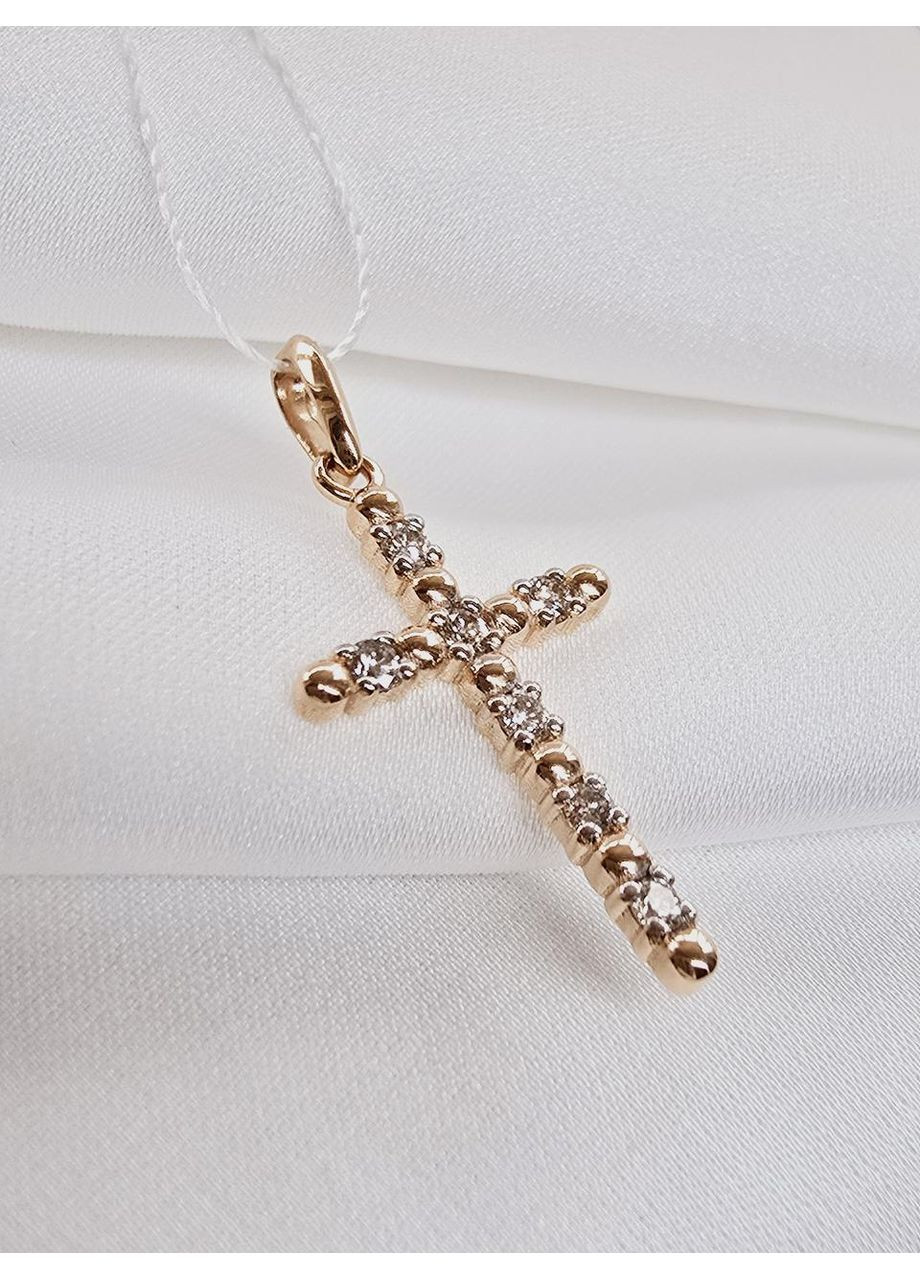 Золотой крестик с бриллиантами, красное золото 585 пробы. SOVA jewelry house (365268275)