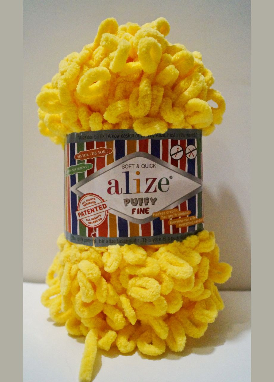 Пряжа PUFFY FINE Пуффи Файн № 113 нитки для вязания руками мелкие петли петли Alize (365829941)