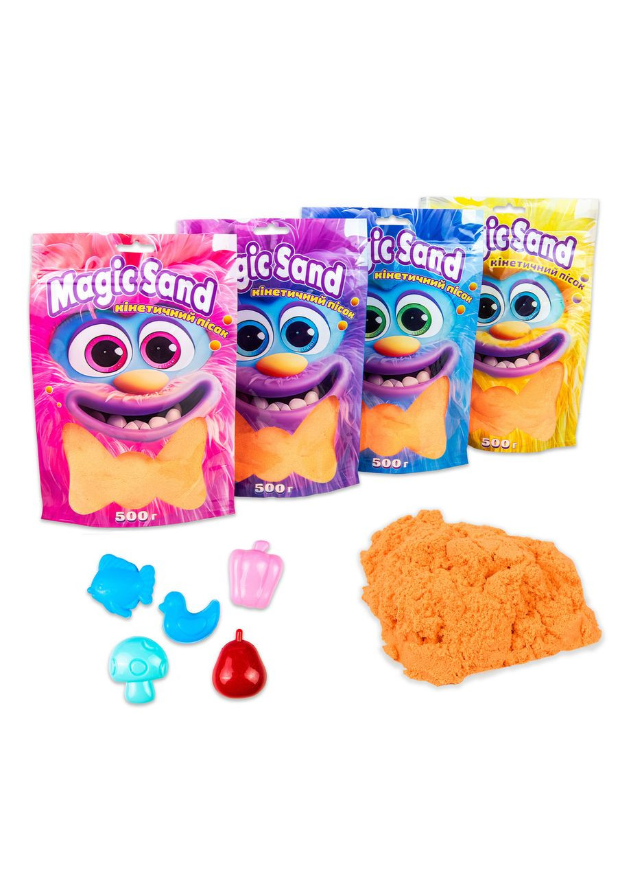 Кінетичний пісок Magic sand в пакеті 39403-7 помаранчевий, 0,500 кг Strateg (362489476)