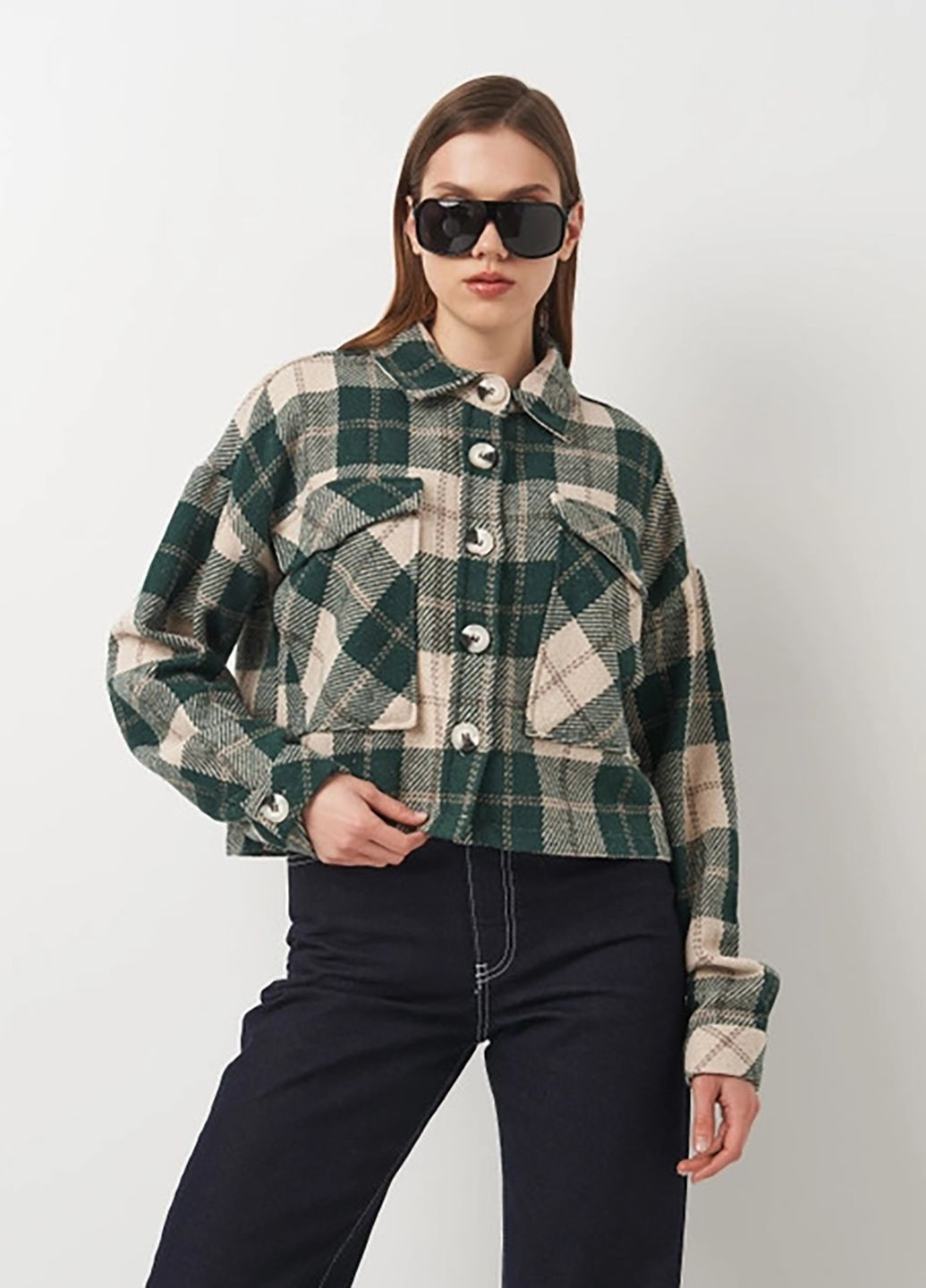 Цветная повседневный рубашка в клетку Forstime с длинным рукавом