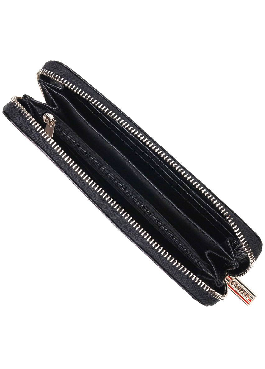 Женский кошелек из натуральной фактурной кожи под крокодила 21623 Черный Canpellini (306881386)